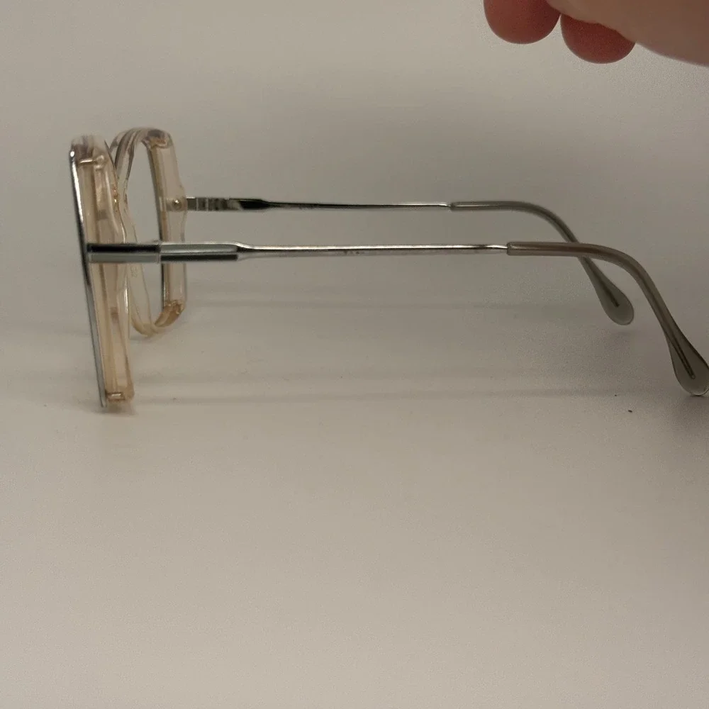 Zylloware 201 Vintage Oversized Butterfly Eyeglasses Clear Silver Frames  22583‎
